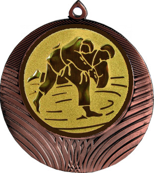 Медаль №36-1302 (Дзюдо, диаметр 56 мм (Медаль цвет бронза плюс жетон для вклейки) Место для вставок: обратная сторона диаметр 50 мм)