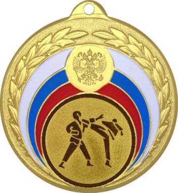 Медаль №37-196 (Каратэ, диаметр 50 мм (Медаль цвет золото плюс жетон для вклейки) Место для вставок: обратная сторона диаметр 45 мм)