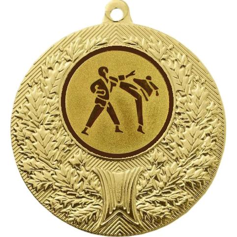 Медаль №37-192 (Каратэ, диаметр 50 мм (Медаль цвет золото плюс жетон для вклейки) Место для вставок: обратная сторона диаметр 45 мм)