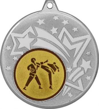 Медаль №37-1274 (Каратэ, диаметр 45 мм (Медаль цвет серебро плюс жетон для вклейки) Место для вставок: обратная сторона диаметр 40 мм)
