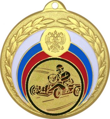 Медаль №38-196 (Картинг, диаметр 50 мм (Медаль цвет золото плюс жетон для вклейки) Место для вставок: обратная сторона диаметр 45 мм)