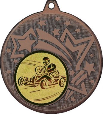 Медаль №38-1274 (Картинг, диаметр 45 мм (Медаль цвет бронза плюс жетон для вклейки) Место для вставок: обратная сторона диаметр 40 мм)