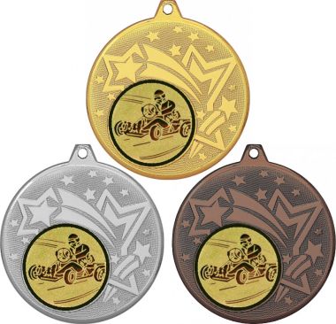 Комплект медалей №38-27 (Картинг, диаметр 45 мм (Три медали плюс три жетона для вклейки) Место для вставок: обратная сторона диаметр 39 мм)