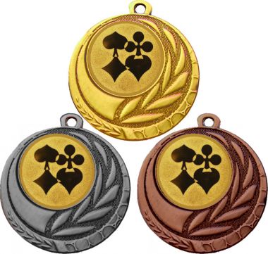 Комплект из трёх медалей MN27 (Азартные игры, диаметр 45 мм (Три медали плюс три жетона VN39))