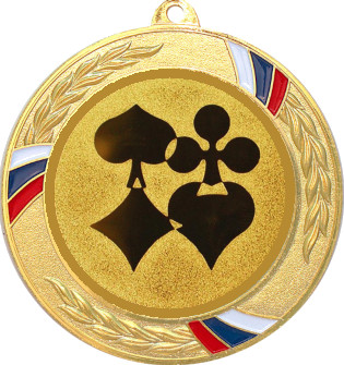 Медаль №39-1285 (Азартные игры, диаметр 70 мм (Медаль цвет золото плюс жетон для вклейки) Место для вставок: обратная сторона диаметр 60 мм)