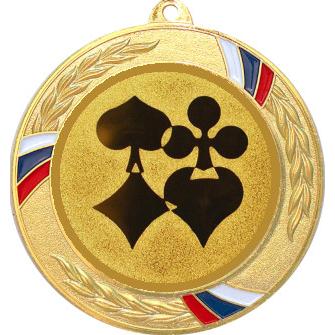 Медаль №39-1285 (Азартные игры, диаметр 70 мм (Медаль цвет золото плюс жетон для вклейки) Место для вставок: обратная сторона диаметр 60 мм)