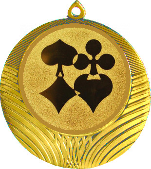 Медаль №39-1302 (Азартные игры, диаметр 56 мм (Медаль цвет золото плюс жетон для вклейки) Место для вставок: обратная сторона диаметр 50 мм)