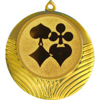 Медаль №39-1302 (Азартные игры, диаметр 56 мм (Медаль цвет золото плюс жетон для вклейки) Место для вставок: обратная сторона диаметр 50 мм)