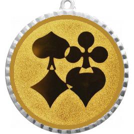 Медаль №39-1302 (Азартные игры, диаметр 56 мм (Медаль цвет серебро плюс жетон для вклейки) Место для вставок: обратная сторона диаметр 50 мм)