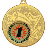 Медаль №4-1274 (1 место, диаметр 45 мм (Медаль цвет золото плюс жетон для вклейки) Место для вставок: обратная сторона диаметр 40 мм)