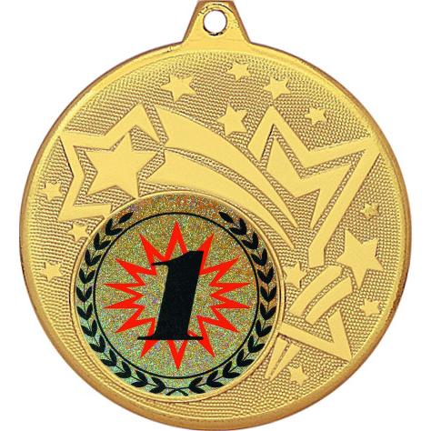 Медаль №4-1274 (1 место, диаметр 45 мм (Медаль цвет золото плюс жетон для вклейки) Место для вставок: обратная сторона диаметр 40 мм)