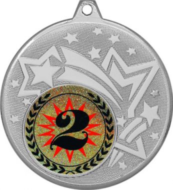 Медаль №4-1274 (2 место, диаметр 45 мм (Медаль цвет серебро плюс жетон для вклейки) Место для вставок: обратная сторона диаметр 40 мм)