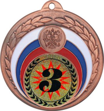 Медаль №4-196 (3 место, диаметр 50 мм (Медаль цвет бронза плюс жетон для вклейки) Место для вставок: обратная сторона диаметр 45 мм)