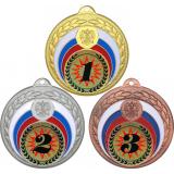 Комплект медалей №4-196 (1, 2, 3 место, диаметр 50 мм (Три медали плюс три жетона для вклейки) Место для вставок: обратная сторона диаметр 45 мм)