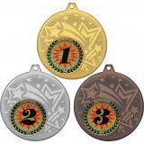Комплект медалей №4-27 (1, 2, 3 место, диаметр 45 мм (Три медали плюс три жетона для вклейки) Место для вставок: обратная сторона диаметр 39 мм)