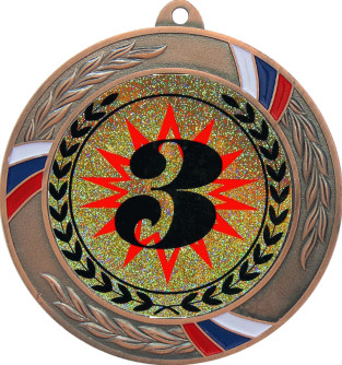 Медаль №4-1285 (3 место, диаметр 70 мм (Медаль цвет бронза плюс жетон для вклейки) Место для вставок: обратная сторона диаметр 60 мм)