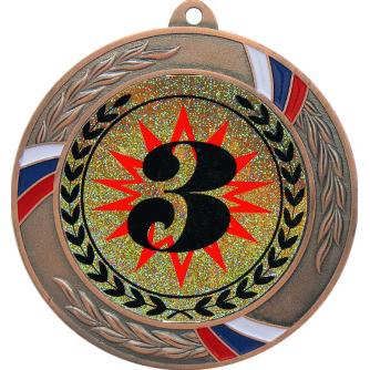 Медаль №4-1285 (3 место, диаметр 70 мм (Медаль цвет бронза плюс жетон для вклейки) Место для вставок: обратная сторона диаметр 60 мм)