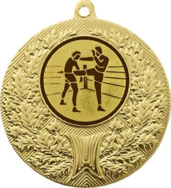 Медаль №40-192 (Кикбоксинг, диаметр 50 мм (Медаль цвет золото плюс жетон для вклейки) Место для вставок: обратная сторона диаметр 45 мм)