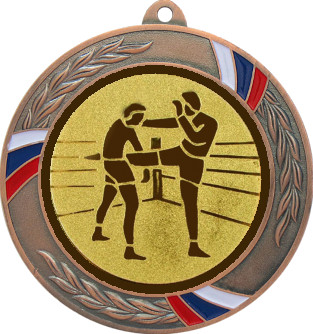 Медаль №40-1285 (Кикбоксинг, диаметр 70 мм (Медаль цвет бронза плюс жетон для вклейки) Место для вставок: обратная сторона диаметр 60 мм)