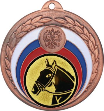 Медаль №41-196 (Конный спорт, диаметр 50 мм (Медаль цвет бронза плюс жетон для вклейки) Место для вставок: обратная сторона диаметр 45 мм)