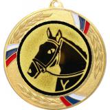 Медаль №41-1285 (Конный спорт, диаметр 70 мм (Медаль цвет золото плюс жетон для вклейки) Место для вставок: обратная сторона диаметр 60 мм)