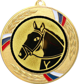 Медаль №41-1285 (Конный спорт, диаметр 70 мм (Медаль цвет золото плюс жетон для вклейки) Место для вставок: обратная сторона диаметр 60 мм)