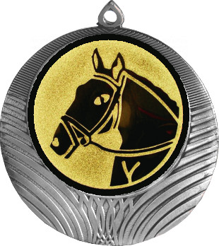 Медаль №41-8 (Конный спорт, диаметр 70 мм (Медаль цвет серебро плюс жетон для вклейки) Место для вставок: обратная сторона диаметр 64 мм)
