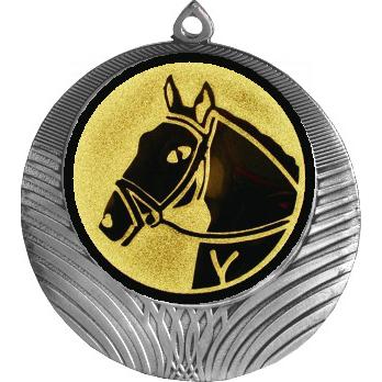 Медаль №41-8 (Конный спорт, диаметр 70 мм (Медаль цвет серебро плюс жетон для вклейки) Место для вставок: обратная сторона диаметр 64 мм)