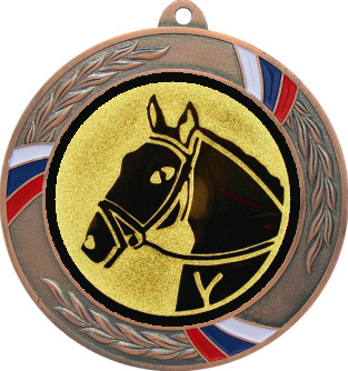 Медаль №41-1285 (Конный спорт, диаметр 70 мм (Медаль цвет бронза плюс жетон для вклейки) Место для вставок: обратная сторона диаметр 60 мм)