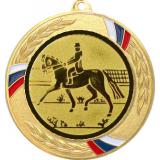 Медаль №43-1285 (Конный спорт, диаметр 70 мм (Медаль цвет золото плюс жетон для вклейки) Место для вставок: обратная сторона диаметр 60 мм)
