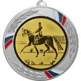 Медаль №43-1285 (Конный спорт, диаметр 70 мм (Медаль цвет серебро плюс жетон для вклейки) Место для вставок: обратная сторона диаметр 60 мм)
