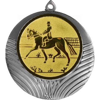 Медаль №43-8 (Конный спорт, диаметр 70 мм (Медаль цвет серебро плюс жетон для вклейки) Место для вставок: обратная сторона диаметр 64 мм)