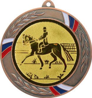 Медаль №43-1285 (Конный спорт, диаметр 70 мм (Медаль цвет бронза плюс жетон для вклейки) Место для вставок: обратная сторона диаметр 60 мм)