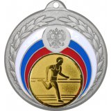 Медаль №44-196 (Бег, диаметр 50 мм (Медаль цвет серебро плюс жетон для вклейки) Место для вставок: обратная сторона диаметр 45 мм)