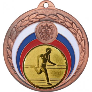 Медаль №44-196 (Бег, диаметр 50 мм (Медаль цвет бронза плюс жетон для вклейки) Место для вставок: обратная сторона диаметр 45 мм)