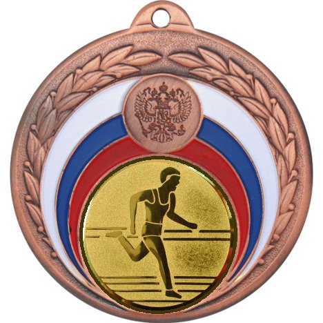Медаль №44-196 (Бег, диаметр 50 мм (Медаль цвет бронза плюс жетон для вклейки) Место для вставок: обратная сторона диаметр 45 мм)