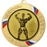 Медаль MN207 (Культуризм, Бодибилдинг, Пауэрлифтинг, диаметр 80 мм (Медаль плюс жетон))