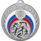 Медаль №45-196 (Легкая атлетика, диаметр 50 мм (Медаль цвет серебро плюс жетон для вклейки) Место для вставок: обратная сторона диаметр 45 мм)