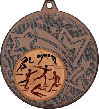 Медаль №45-27 (Легкая атлетика, диаметр 45 мм (Медаль цвет бронза плюс жетон для вклейки) Место для вставок: обратная сторона диаметр 39 мм)