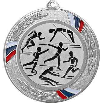 Медаль №45-1285 (Лёгкая атлетика, диаметр 70 мм (Медаль цвет серебро плюс жетон для вклейки) Место для вставок: обратная сторона диаметр 60 мм)
