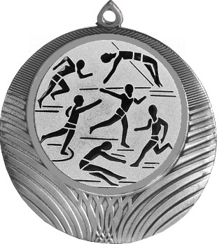 Медаль №45-8 (Легкая атлетика, диаметр 70 мм (Медаль цвет серебро плюс жетон для вклейки) Место для вставок: обратная сторона диаметр 64 мм)