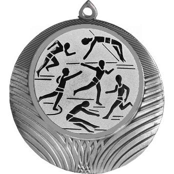 Медаль №45-8 (Лёгкая атлетика, диаметр 70 мм (Медаль цвет серебро плюс жетон для вклейки) Место для вставок: обратная сторона диаметр 64 мм)