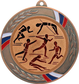 Медаль №45-1285 (Легкая атлетика, диаметр 70 мм (Медаль цвет бронза плюс жетон для вклейки) Место для вставок: обратная сторона диаметр 60 мм)