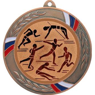 Медаль №45-1285 (Лёгкая атлетика, диаметр 70 мм (Медаль цвет бронза плюс жетон для вклейки) Место для вставок: обратная сторона диаметр 60 мм)