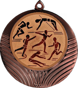 Медаль №45-8 (Легкая атлетика, диаметр 70 мм (Медаль цвет бронза плюс жетон для вклейки) Место для вставок: обратная сторона диаметр 64 мм)