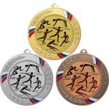 Комплект медалей №45-1285 (Легкая атлетика, диаметр 70 мм (Три медали плюс три жетона для вклейки) Место для вставок: обратная сторона диаметр 60 мм)