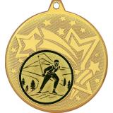 Медаль №46-1274 (Лыжный спорт, диаметр 45 мм (Медаль цвет золото плюс жетон для вклейки) Место для вставок: обратная сторона диаметр 40 мм)