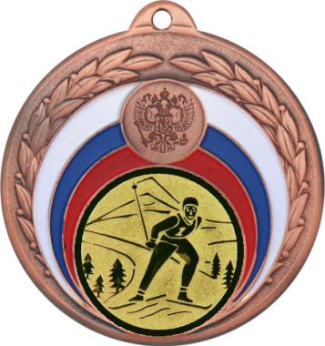 Медаль №46-196 (Лыжный спорт, диаметр 50 мм (Медаль цвет бронза плюс жетон для вклейки) Место для вставок: обратная сторона диаметр 45 мм)