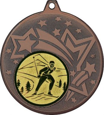 Медаль №46-1274 (Лыжный спорт, диаметр 45 мм (Медаль цвет бронза плюс жетон для вклейки) Место для вставок: обратная сторона диаметр 40 мм)