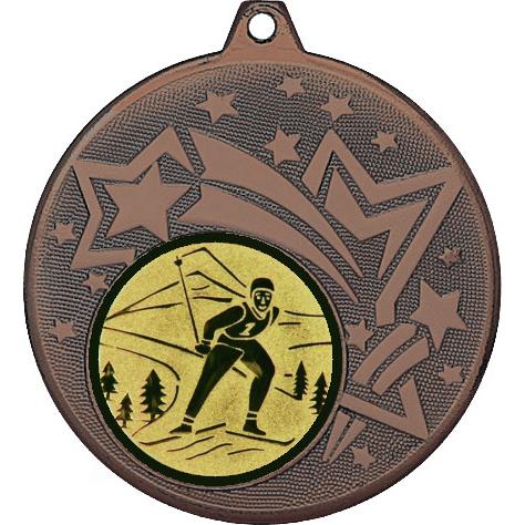 Медаль №46-1274 (Лыжный спорт, диаметр 45 мм (Медаль цвет бронза плюс жетон для вклейки) Место для вставок: обратная сторона диаметр 40 мм)